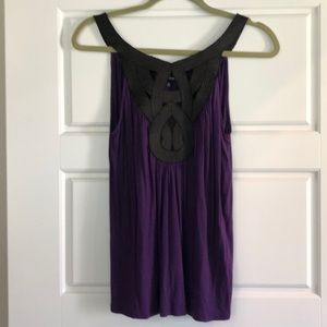 Purple and black Express sleeveless top